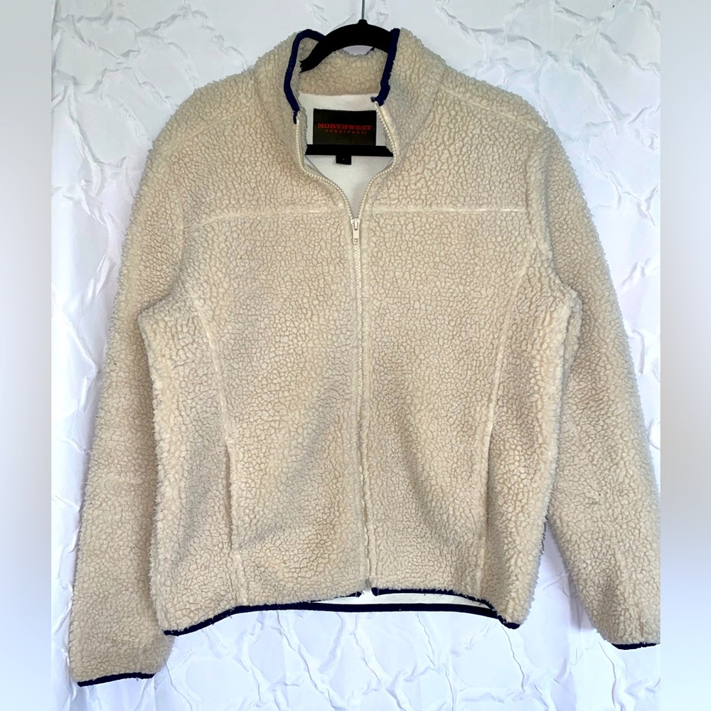 Northwest Territory M Cream Sherpa Zip-Up Jacket Coat Women’s Medium Outdoor